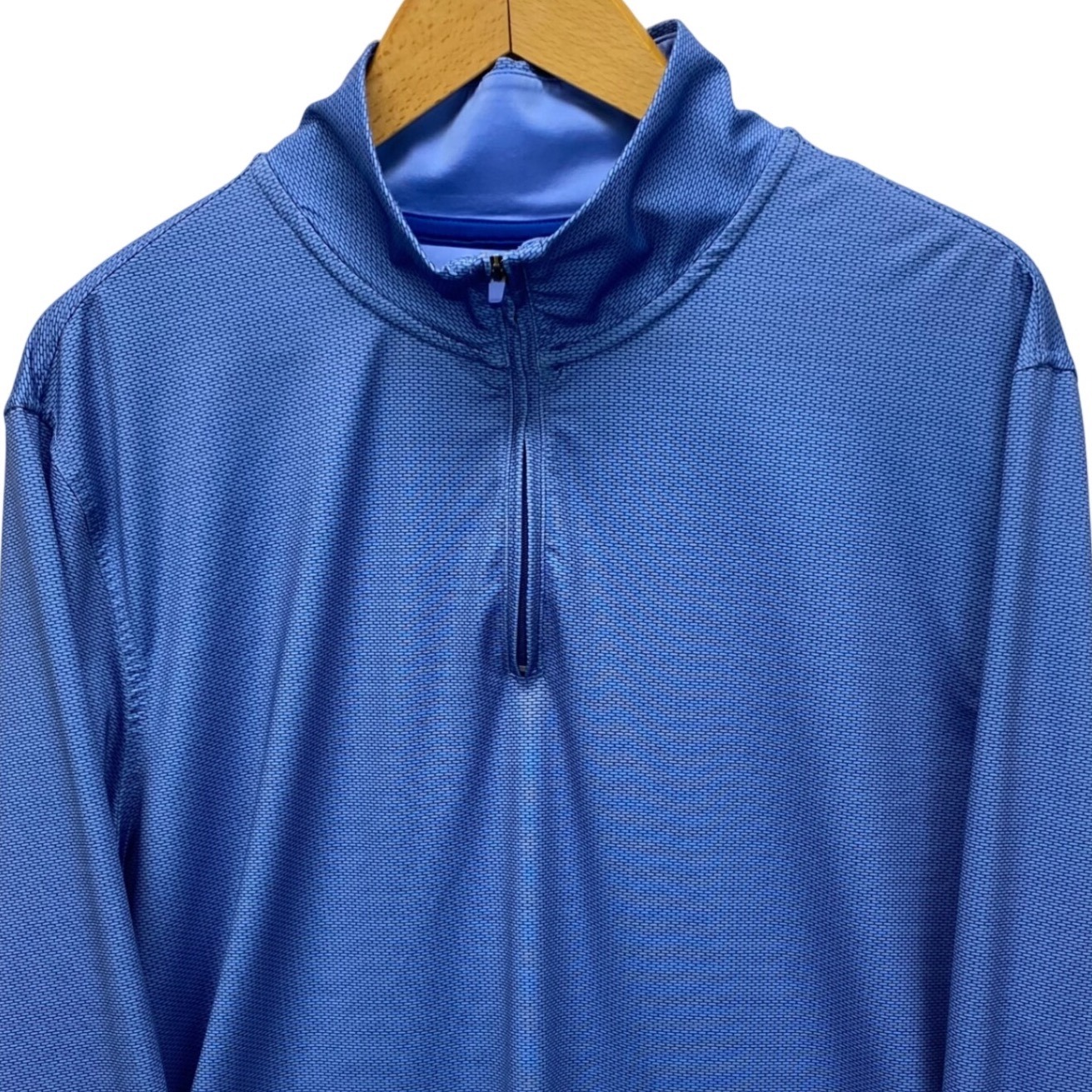 Jos A Bank Traveler Mens Blue Geo Print Long Sleeve Quarter Zip Pullover L